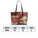 BloomNeedle Stitch Grace Leather Tote Bag