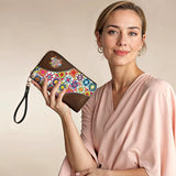 BloomNeedle Patchwork Bliss Leather Wallet