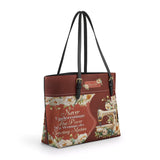 BloomNeedle Stitch Grace Leather Tote Bag