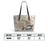 BloomNeedle SewPower Bloom Personalized Leather Tote Bag