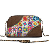 BloomNeedle Patchwork Bliss Personalized Leather Crossbody Bag