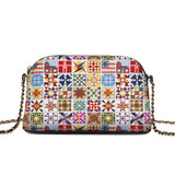 BloomNeedle QuiltGarden Charm Leather Crossbody Bag