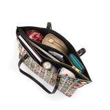 BloomNeedle Rustic Harmony Leather Tote Bag