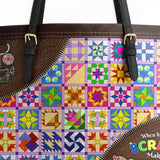 BloomNeedle From Scraps To Soul Leather Tote Bag