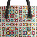 BloomNeedle Rustic Harmony Leather Tote Bag