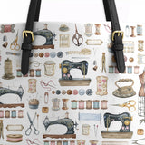 BloomNeedle Sewing Memories Leather Tote Bag