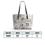 BloomNeedle Sewing Memories Leather Tote Bag