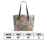 BloomNeedle Fifty Patchwork States Leather Tote Bag