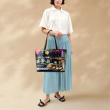 BloomNeedle Project Overload Leather Tote Bag