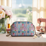 BloomNeedle Heritage Blocks Leather Crossbody Bag