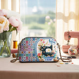 BloomNeedle Quilted Retirement Leather Crossbody Bag