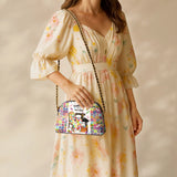 BloomNeedle Quilt Therapy Leather Crossbody Bag