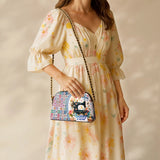 BloomNeedle Quilted Retirement Leather Crossbody Bag