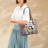 BloomNeedle Quilt Therapy Leather Tote Bag