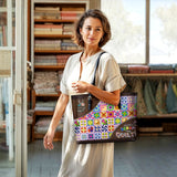 BloomNeedle From Scraps To Soul Leather Tote Bag