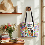 BloomNeedle Quilt Therapy Leather Tote Bag