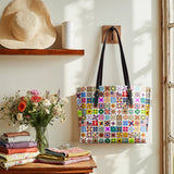 BloomNeedle Fifty Patchwork States Leather Tote Bag