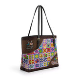BloomNeedle From Scraps To Soul Leather Tote Bag