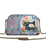 BloomNeedle Quilted Retirement Leather Crossbody Bag