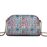 BloomNeedle Heritage Blocks Leather Crossbody Bag