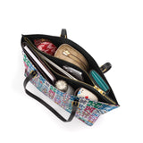 BloomNeedle Heritage Blocks Leather Tote Bag