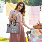 BloomNeedle Heritage Blocks Leather Bag