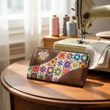 BloomNeedle Patchwork Bliss Leather Wallet